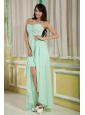Lovely Apple Green Empire Sweetheart Prom Dress High-low Chiffon Beading